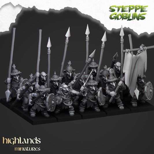 Steppe Goblin Spearmen Unit By Highland Miniatures