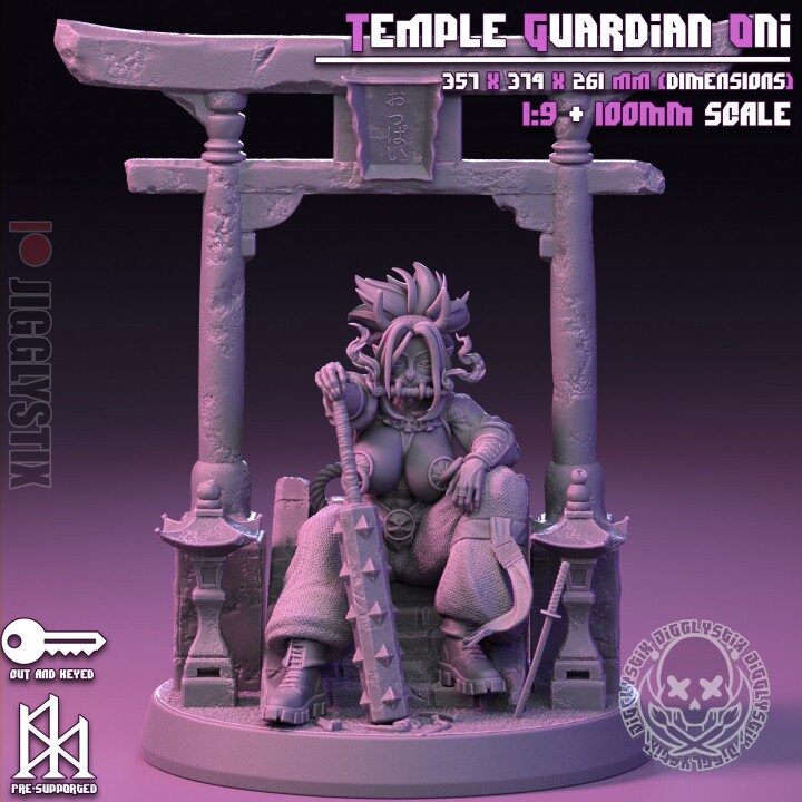 Oni Temple Guardian Statue Kit  by Jigglystix Pin Up Factory