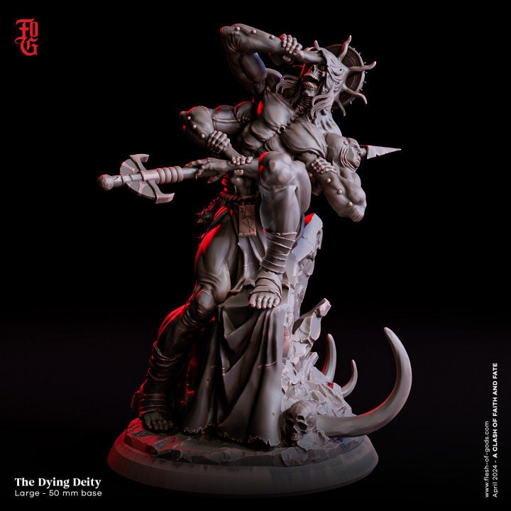 The Dying Deity from "Clash of Fate and Faith" by Flesh of Gods Miniatures