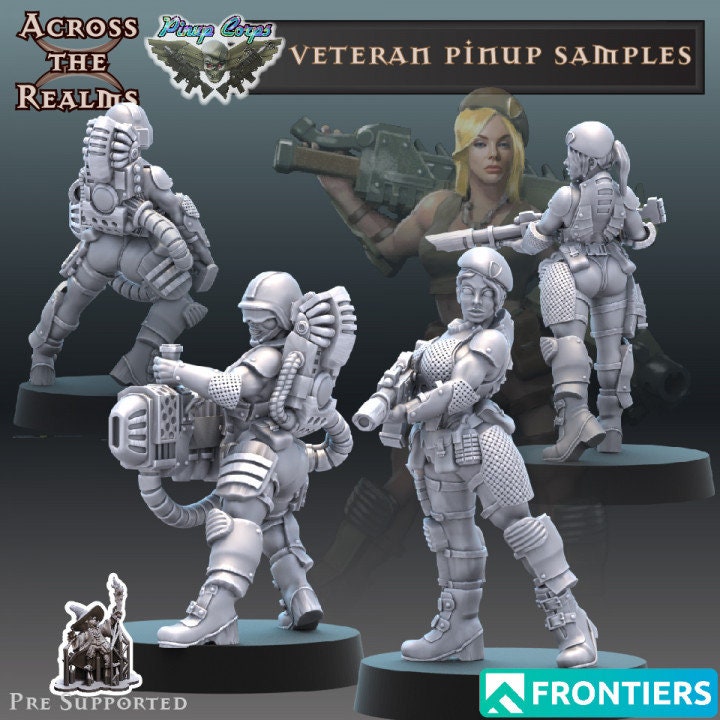 Veteran Pinup Guardbabes  by Across the Realms Miniatures