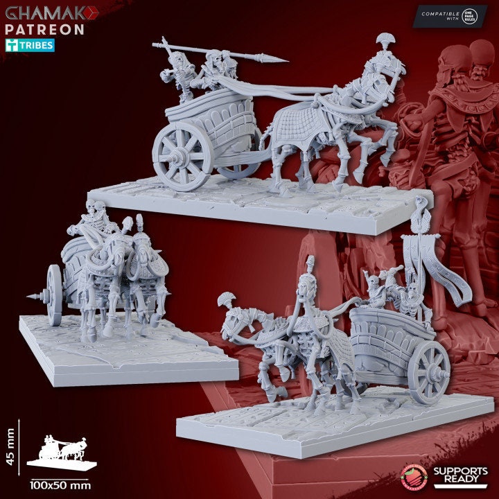 Sand Skeleton Chariots by Ghamak Miniatures