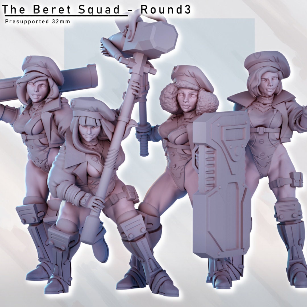 Beret Squad 3 by Gaz Pin Up Miniatures