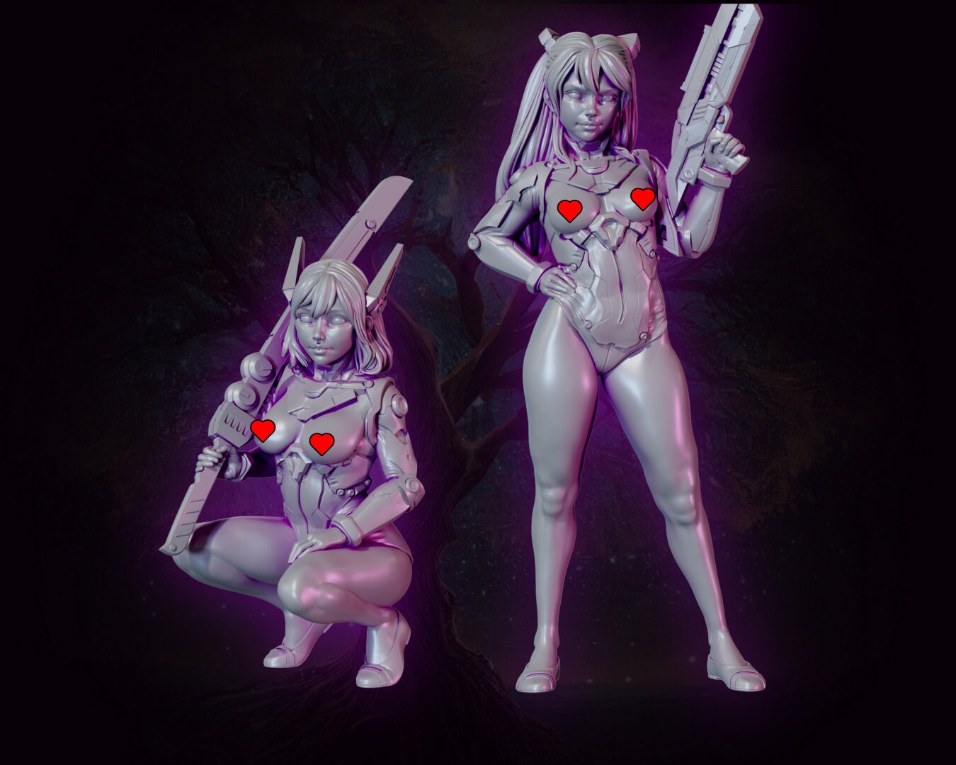 Cyberpunk Eva Twins by Gaz Minis