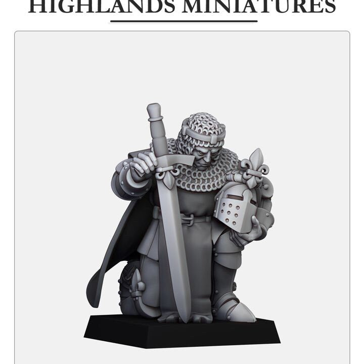 Gallia Praying Knight Fantasy Filler by Highland Miniatures