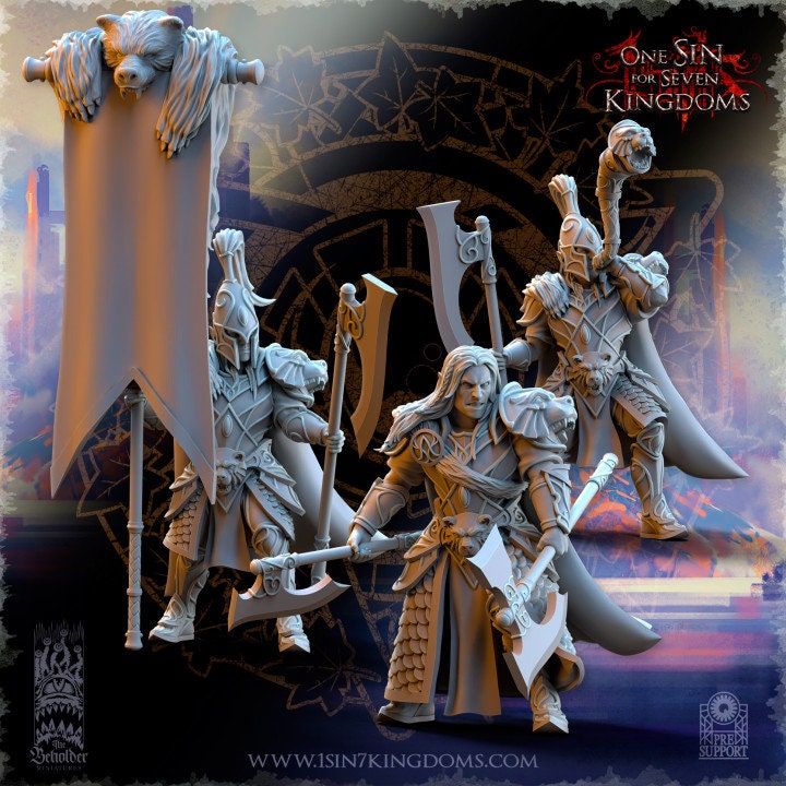 Silvermoor Elves Bear Guardians by Beholder Miniatures