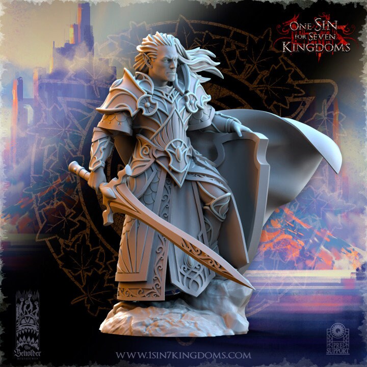 Polomhir, Silvermoor Elves Commander by Beholder Miniatures