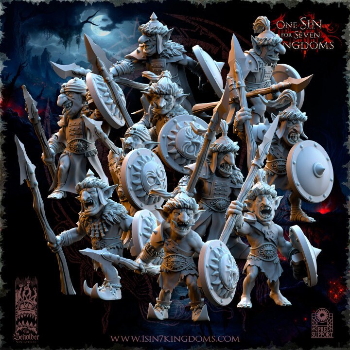 The Black Horde Goblins Desert Warriors by Beholder Miniatures