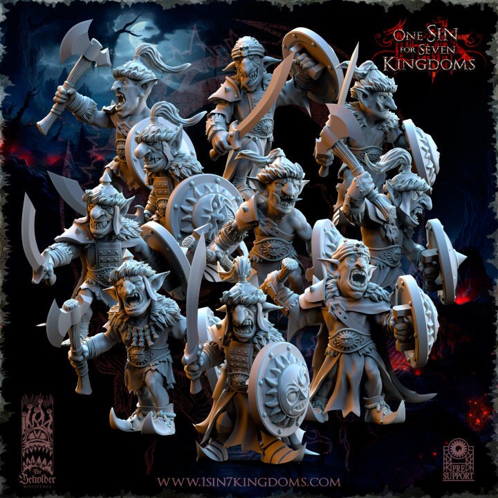 The Black Horde Goblins Desert Warriors by Beholder Miniatures