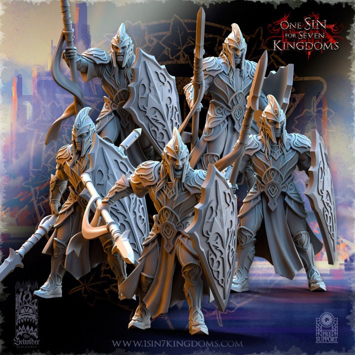 Silvermoor Elves Spearmen by Beholder Miniatures