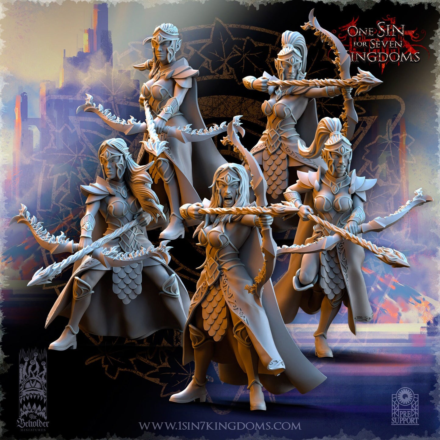 Silvermoor Elves Sisterhood Archers by Beholder Miniatures