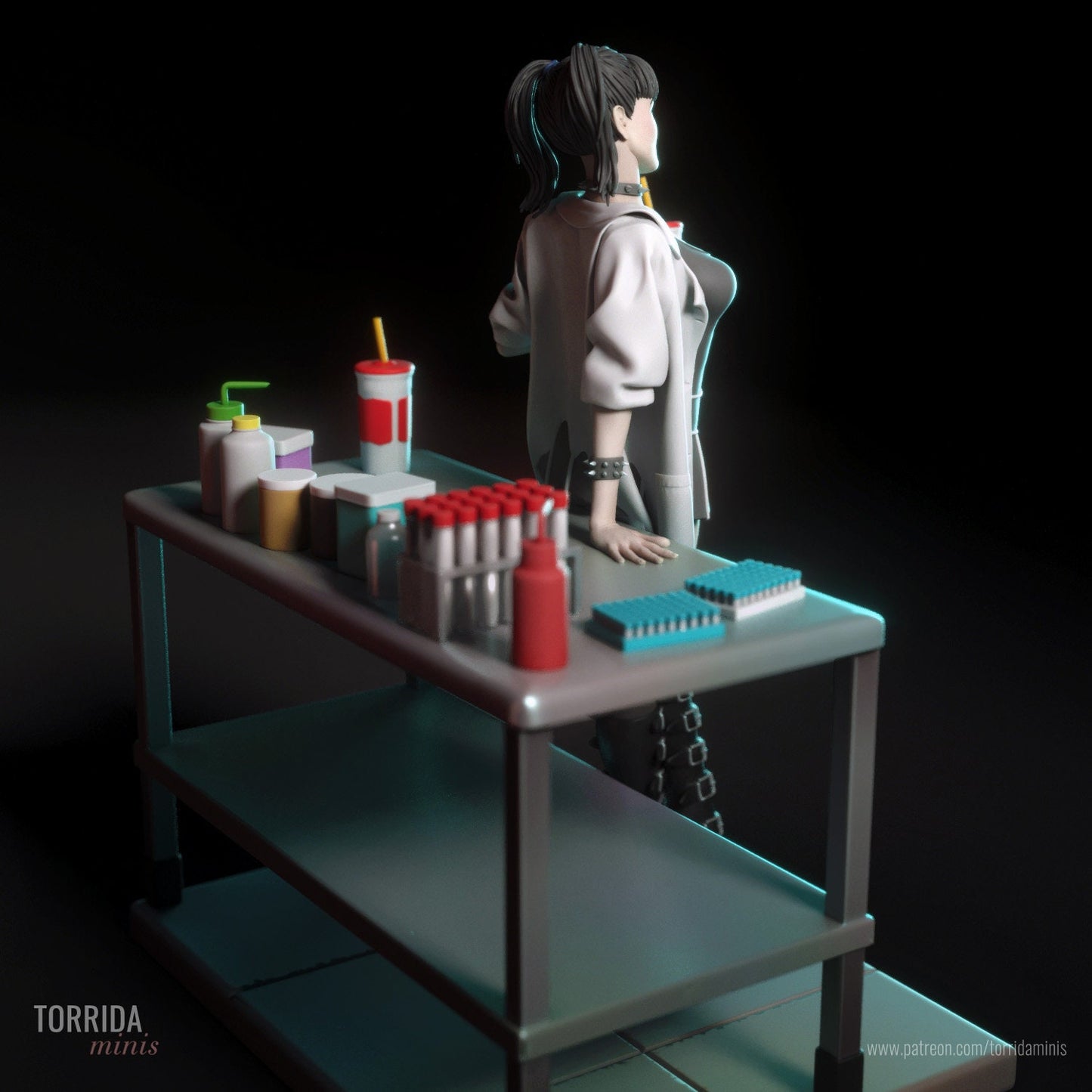 Goth Scientist Statue Model Kit by Torrida Minis