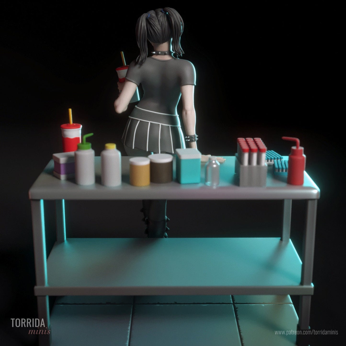 Goth Scientist Statue Model Kit by Torrida Minis