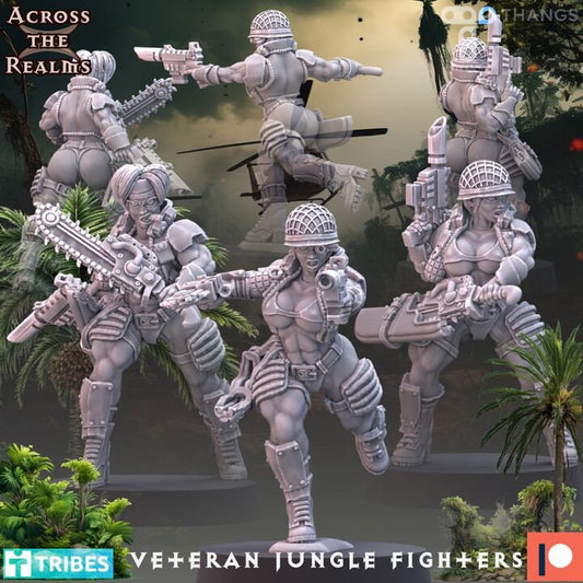 Pinup Veteran Jungle Fighter Babes by Across the Realms Miniatures