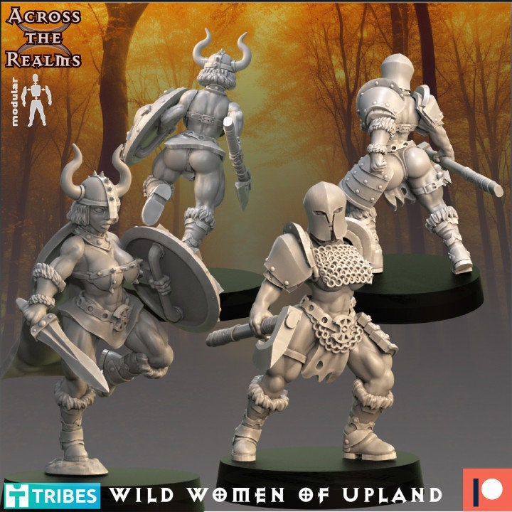 Wild Women of Upland Modular Warriors by Across the Realms Miniatures