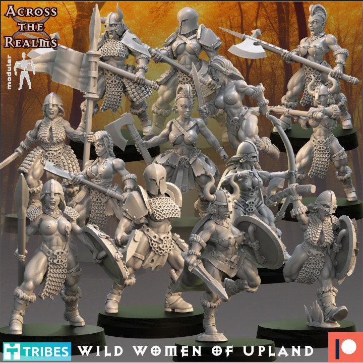 Wild Women of Upland Modular Warriors by Across the Realms Miniatures