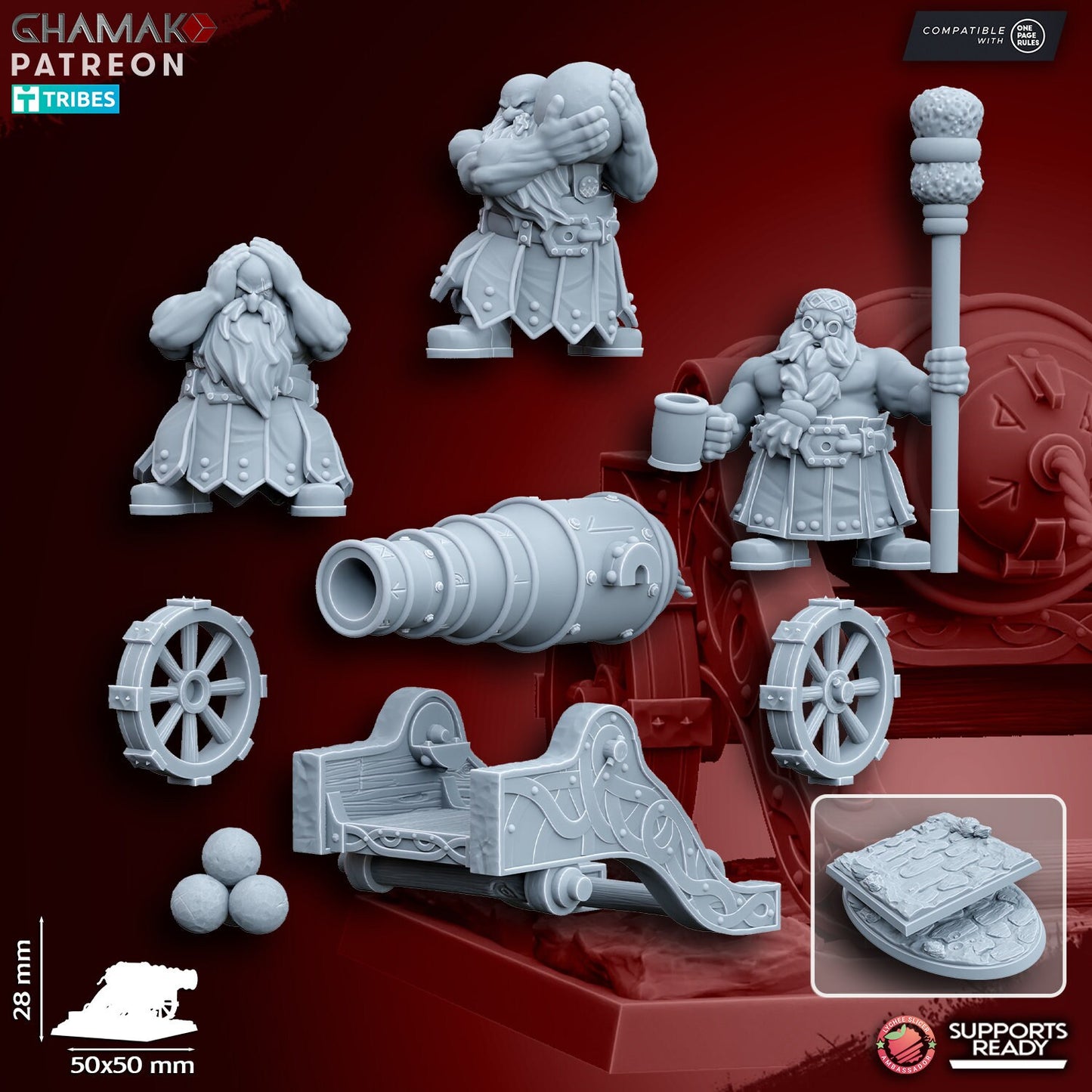 Clan Dwarven Cannon by Ghamak Miniatures