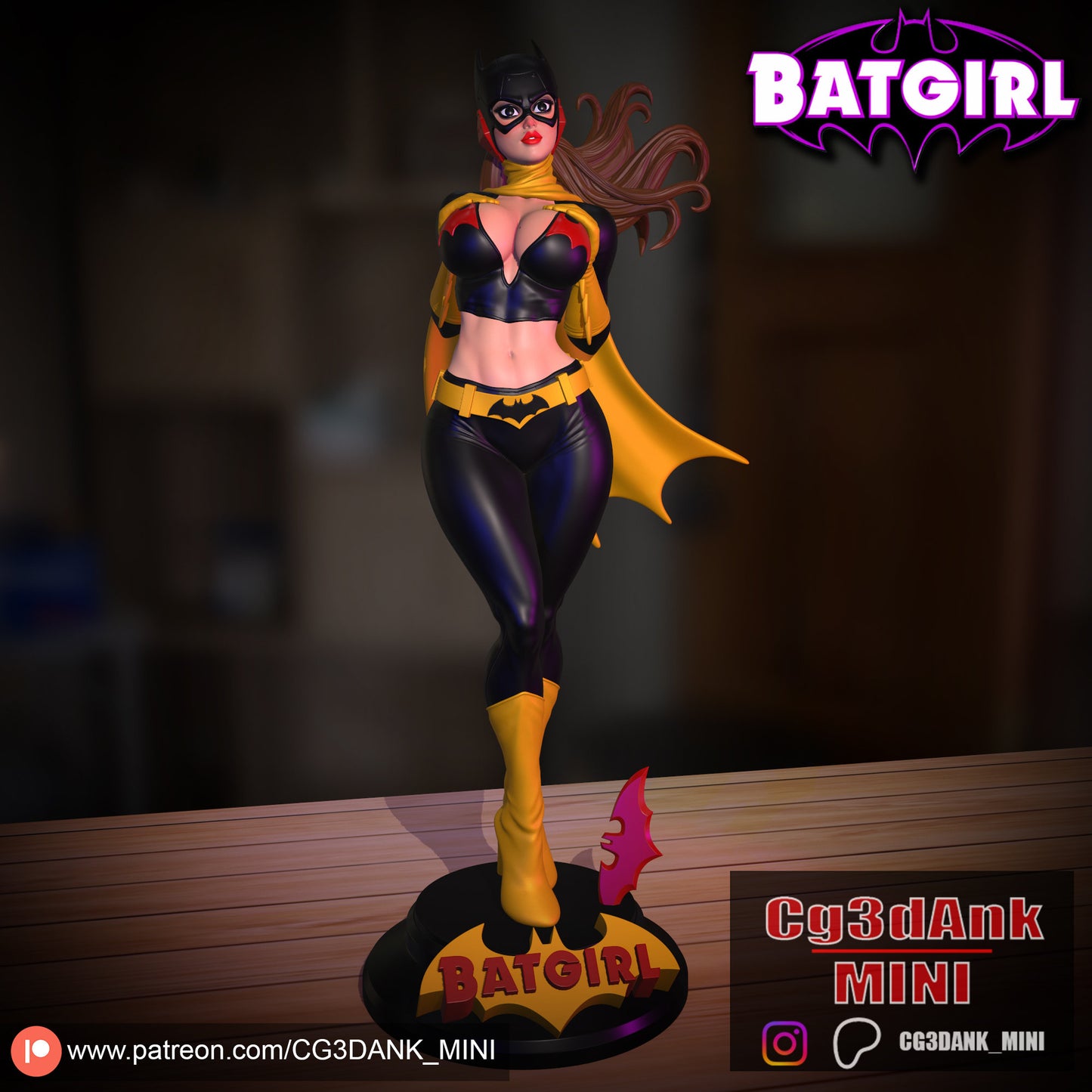 Bombshell Dark Knight by Cg3dAnk_Mini Pin Up Miniatures