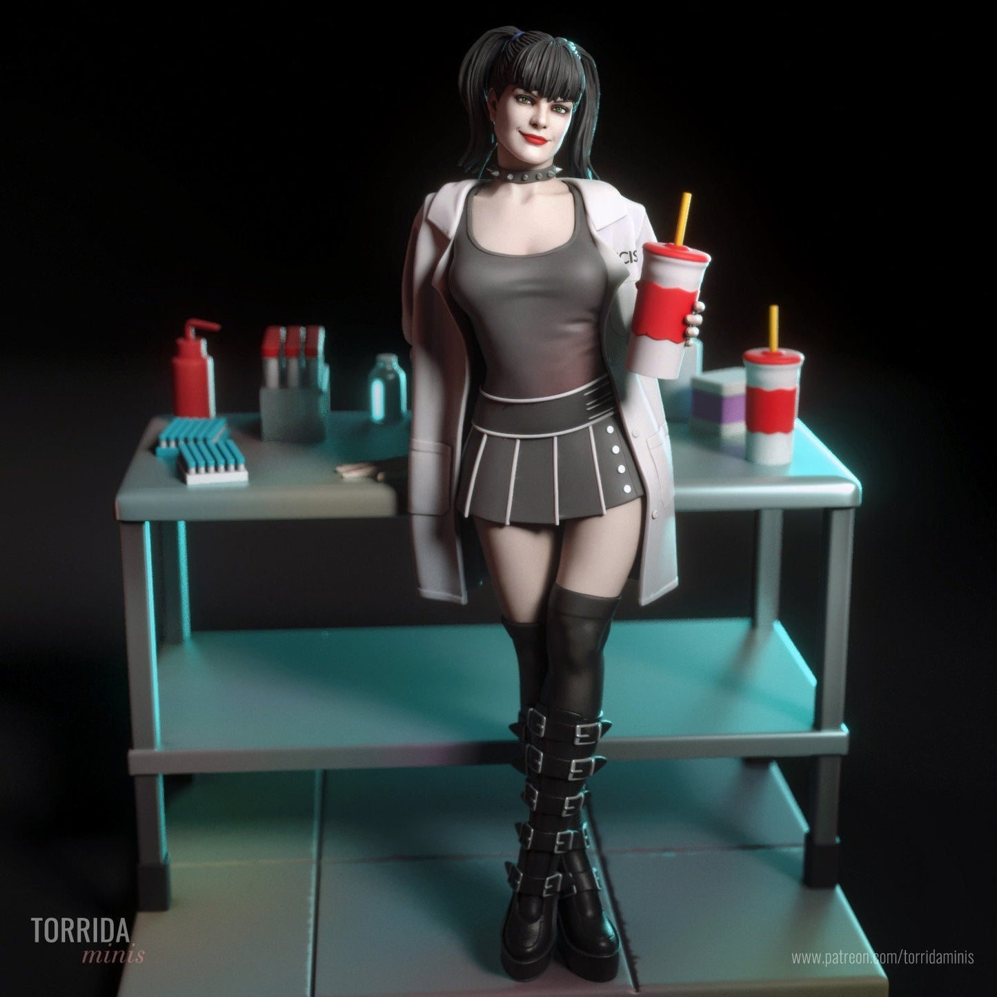 Goth Scientist Statue Model Kit by Torrida Minis