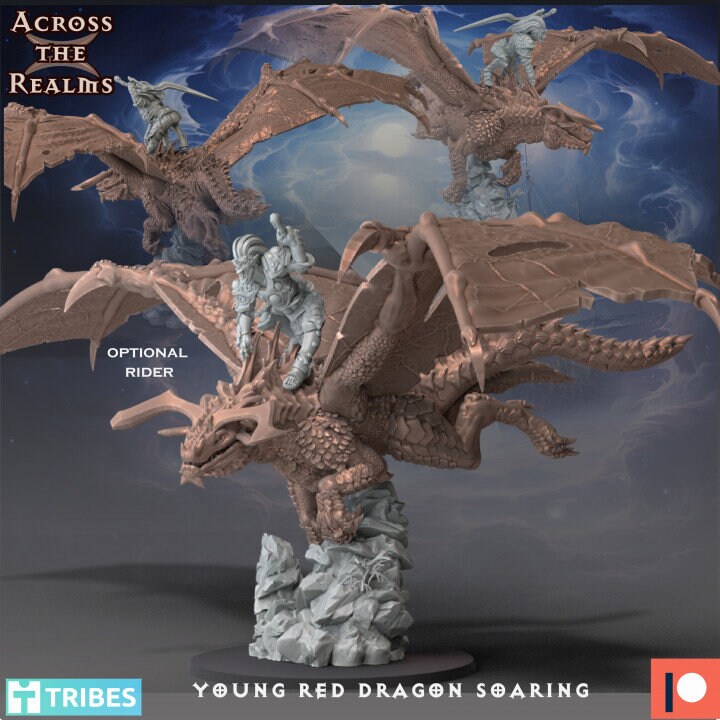 Young Red Dragon Multiple Options by Across the Realms Miniatures