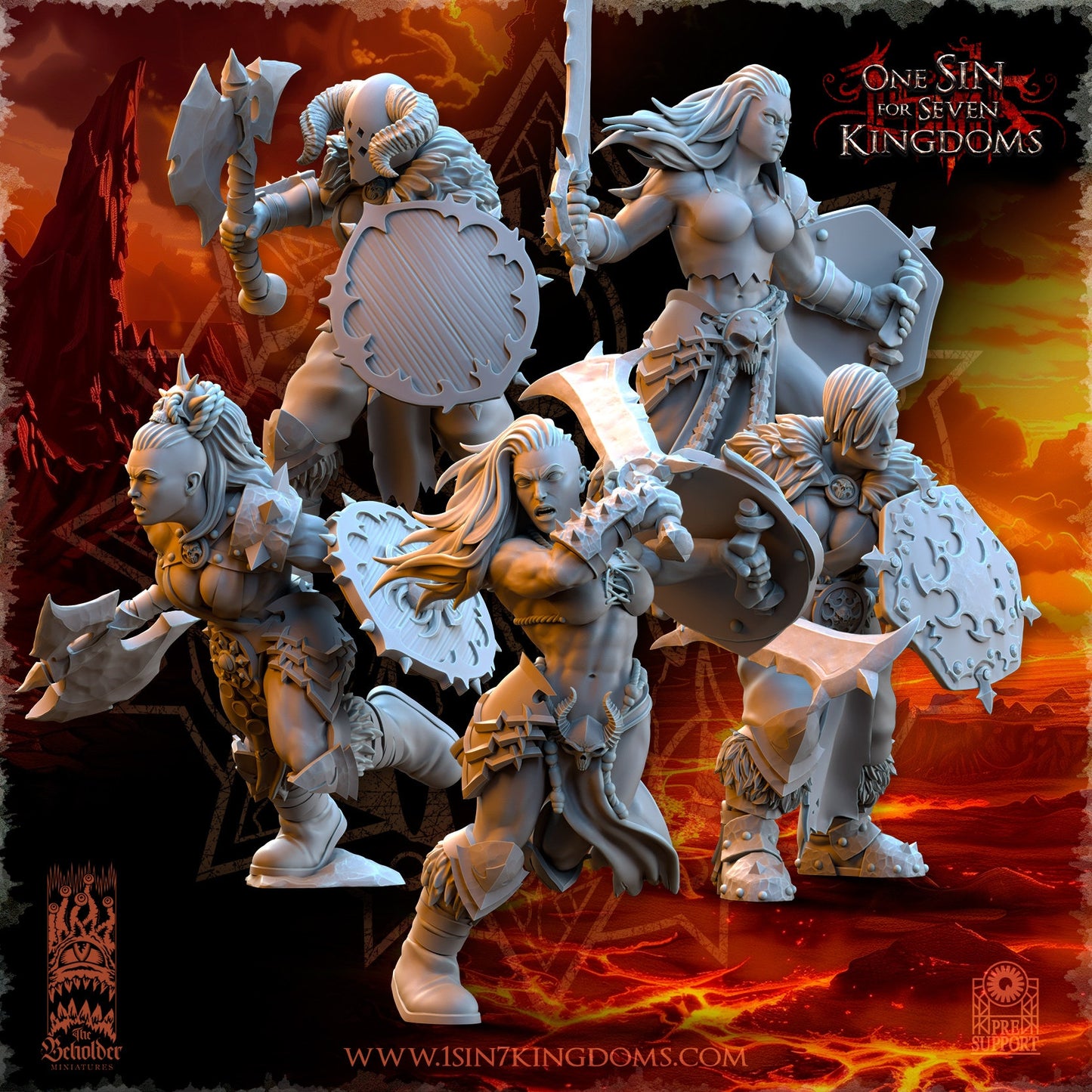 Female Barbarian Razor Warriors  by Beholder Miniatures