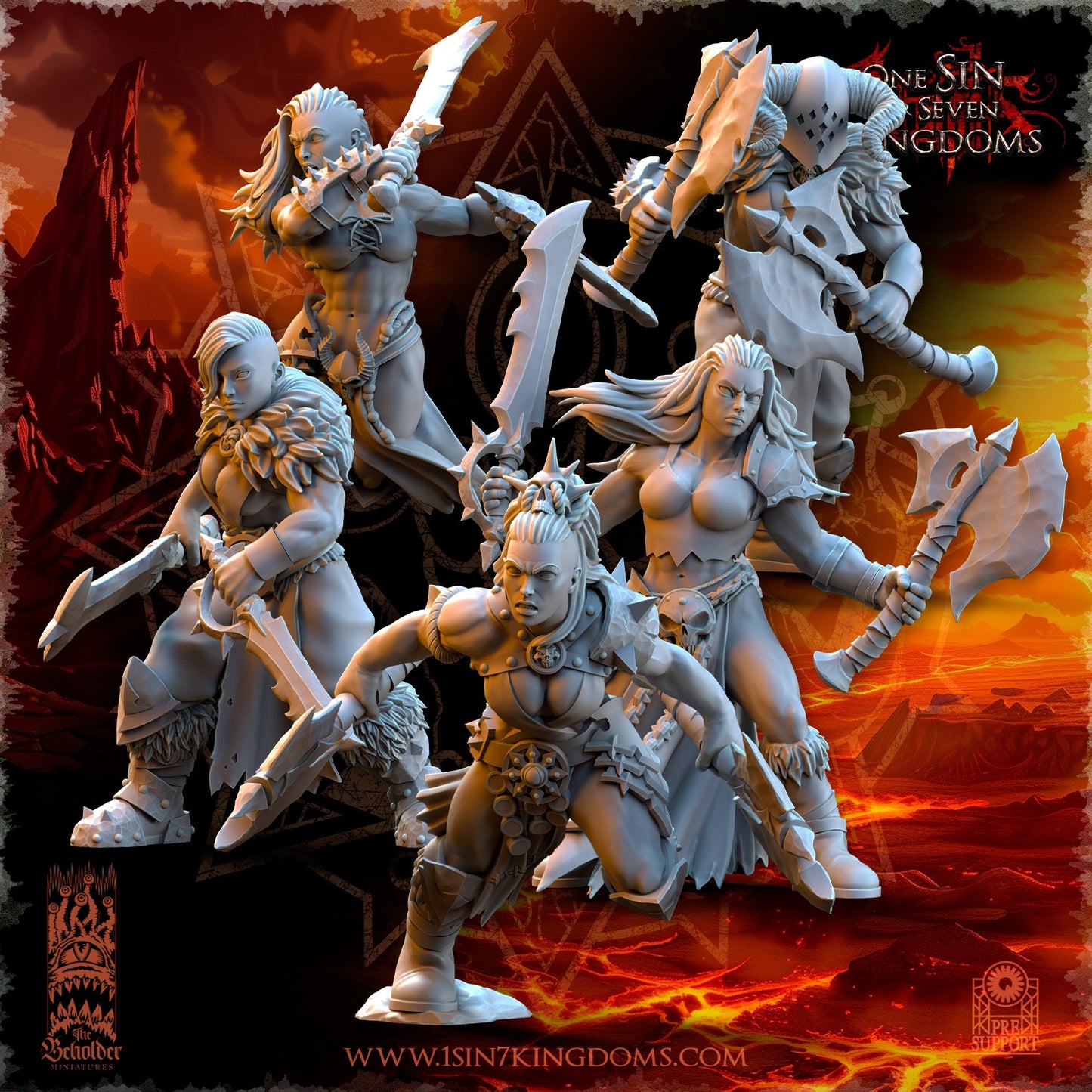 Female Barbarian Razor Warriors  by Beholder Miniatures