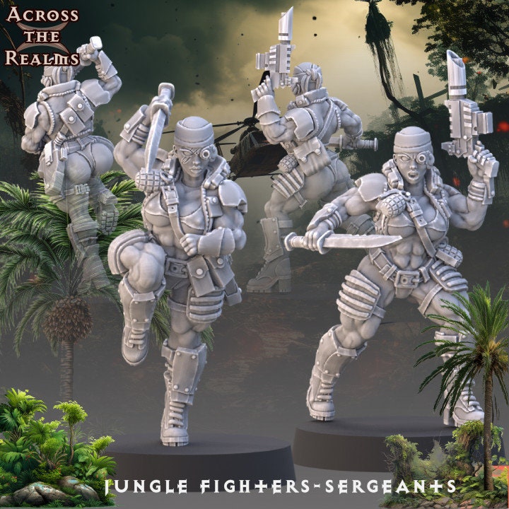 Pinup Jungle Fighter Sergeant Babes by Across the Realms Miniatures