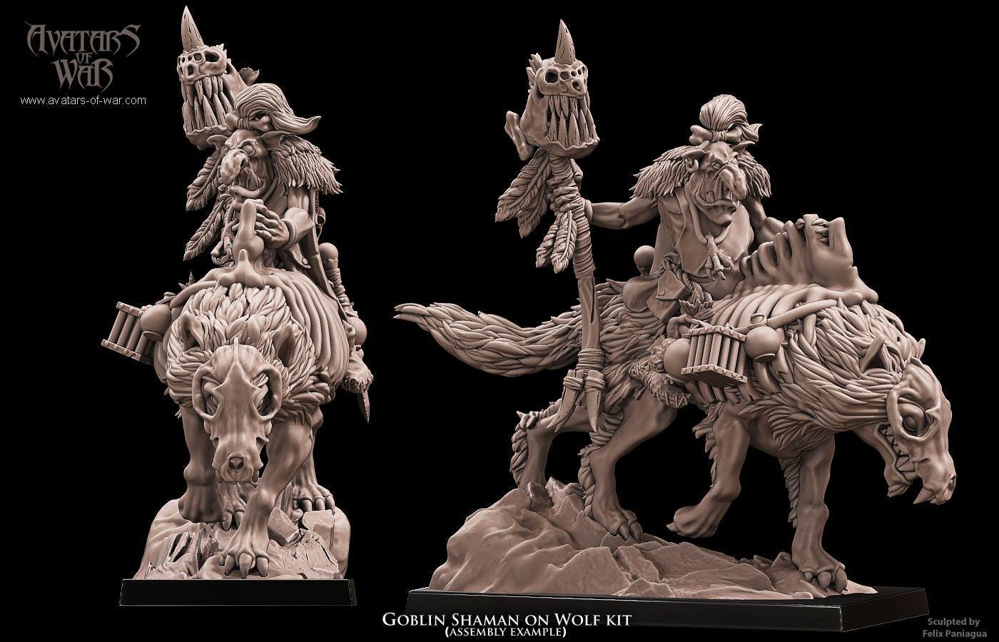 Goblin Shaman on Wolf by Avatars of War Miniatures