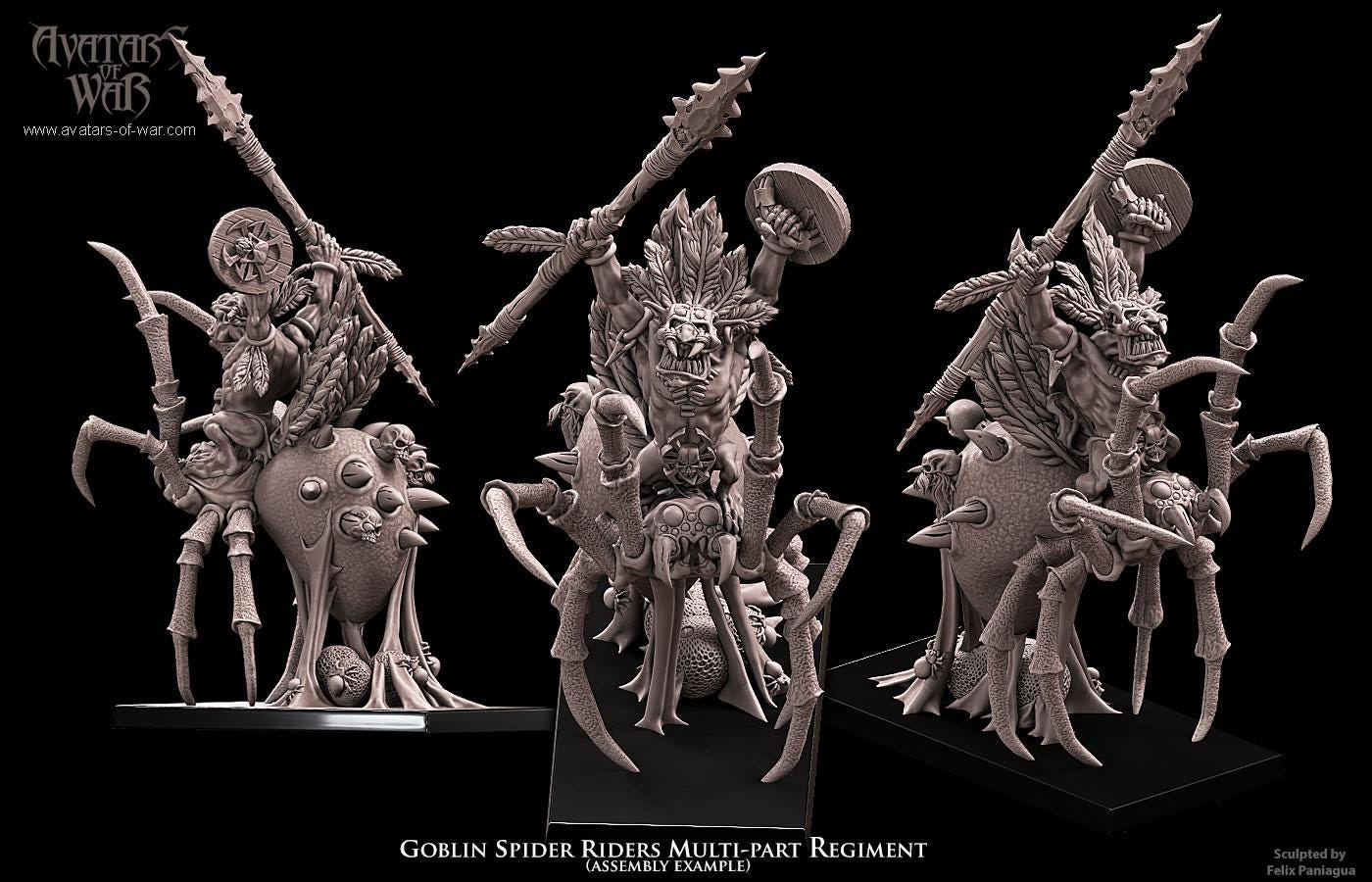 Goblin Spider Rider Unit by Avatars of War Miniatures