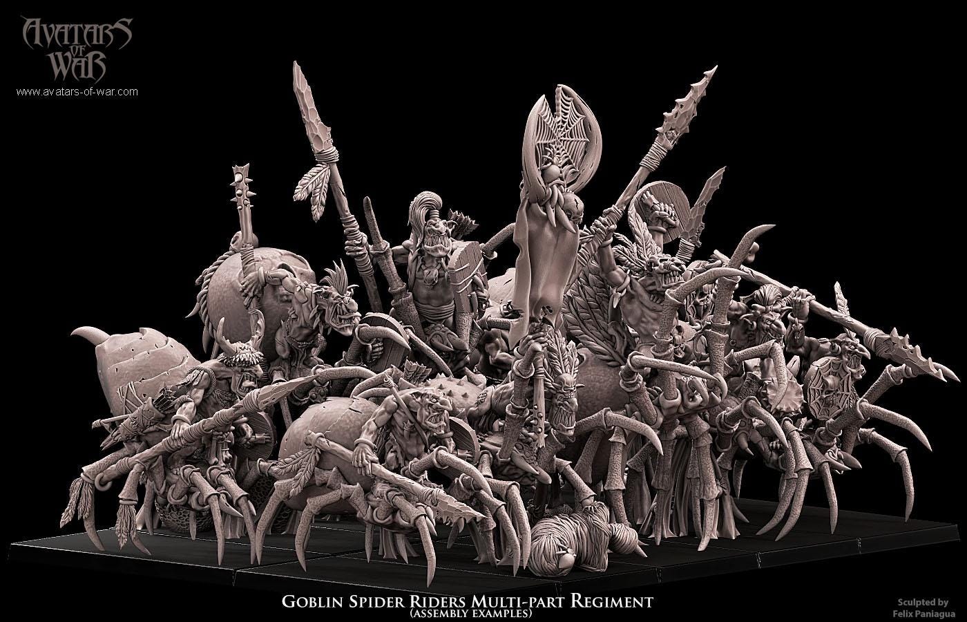 Goblin Spider Rider Unit by Avatars of War Miniatures