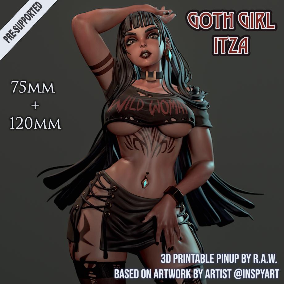 Goth Girl Itza Pin Up Ronin Arts Workshop