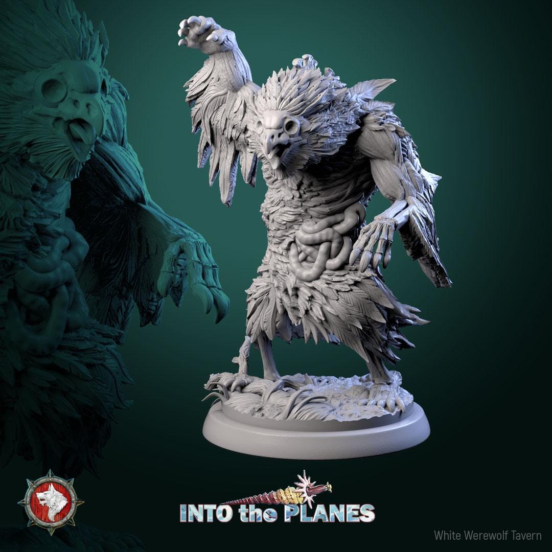 Zombie Owlbears from Into the Planes by White Werewolf Tavern Miniatures