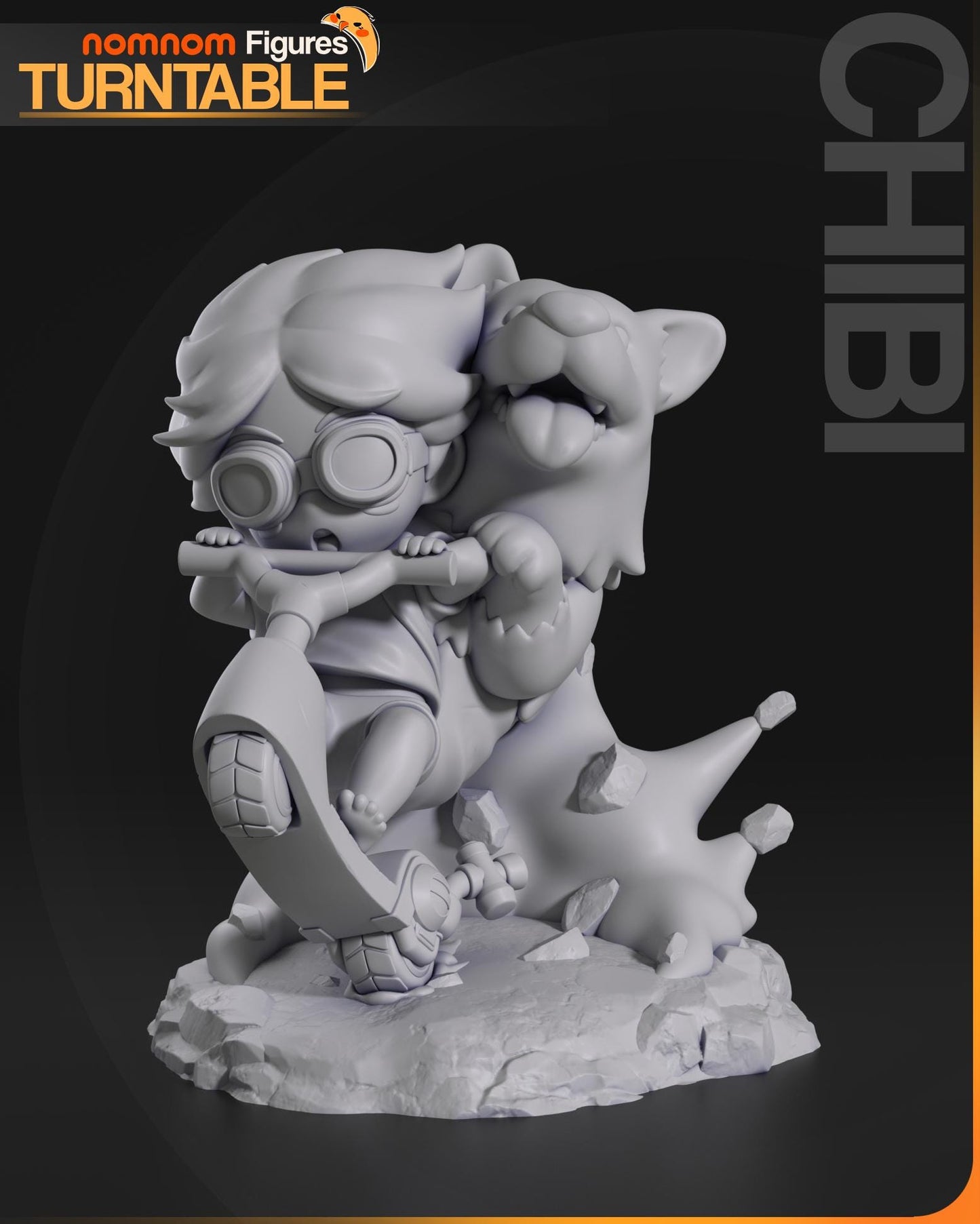 Chibi Edward & Ein Statue Model Kit by Nom Nom Figures