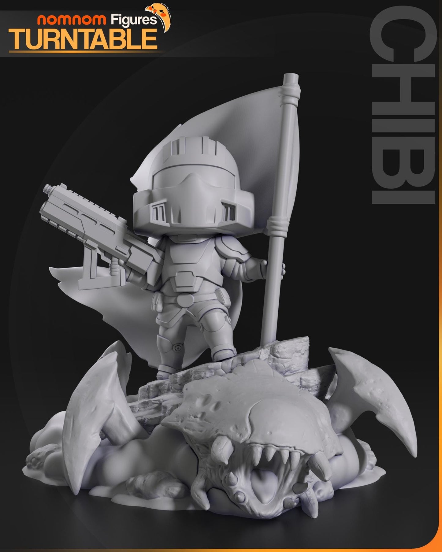 Chibi Helldiver Statue Model Kit by Nom Nom Figures