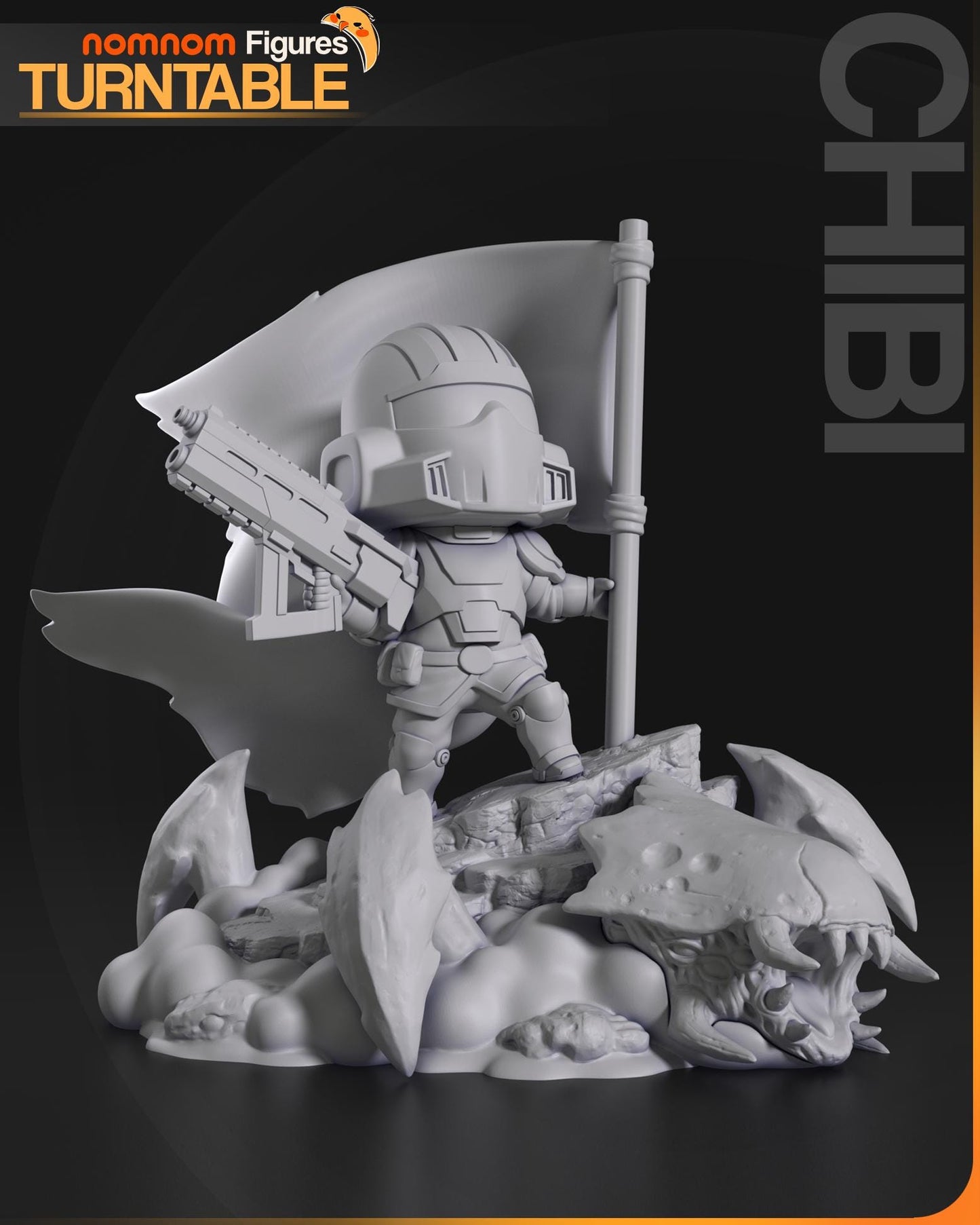 Chibi Helldiver Statue Model Kit by Nom Nom Figures