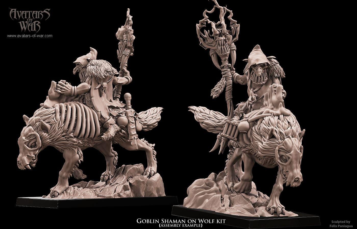 Goblin Shaman on Wolf by Avatars of War Miniatures