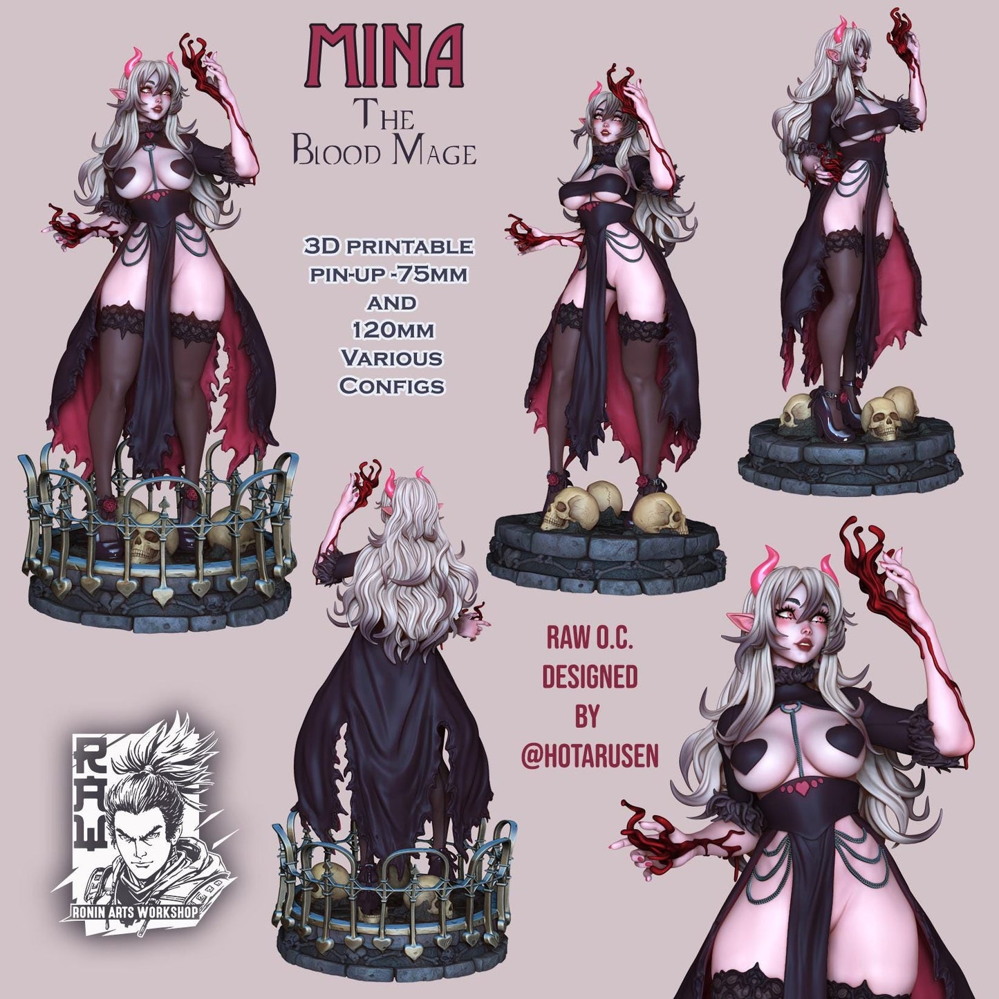 Mina The Bloodmage Pin Up Ronin Arts Workshop