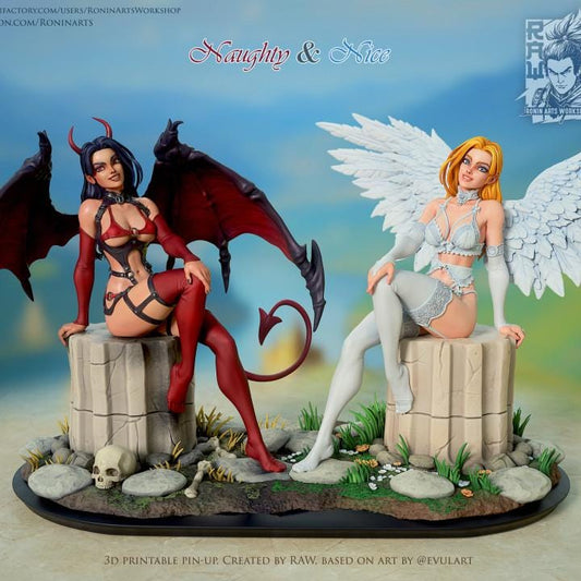 Naughty and Nice - Double Pin Up Model Kits by Ronin Arts Workshop Miniatures