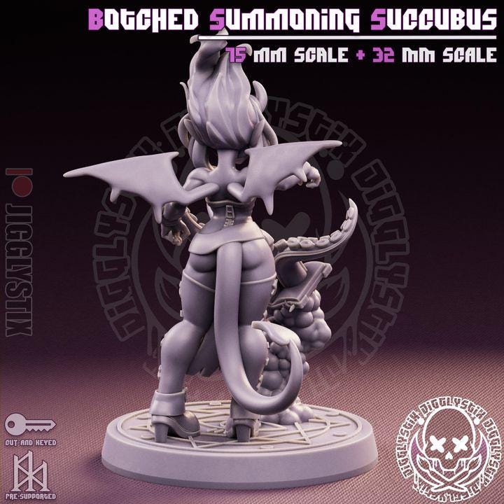 Botched Summoning Succubus by Jigglystix Pin Up Factory Miniatures