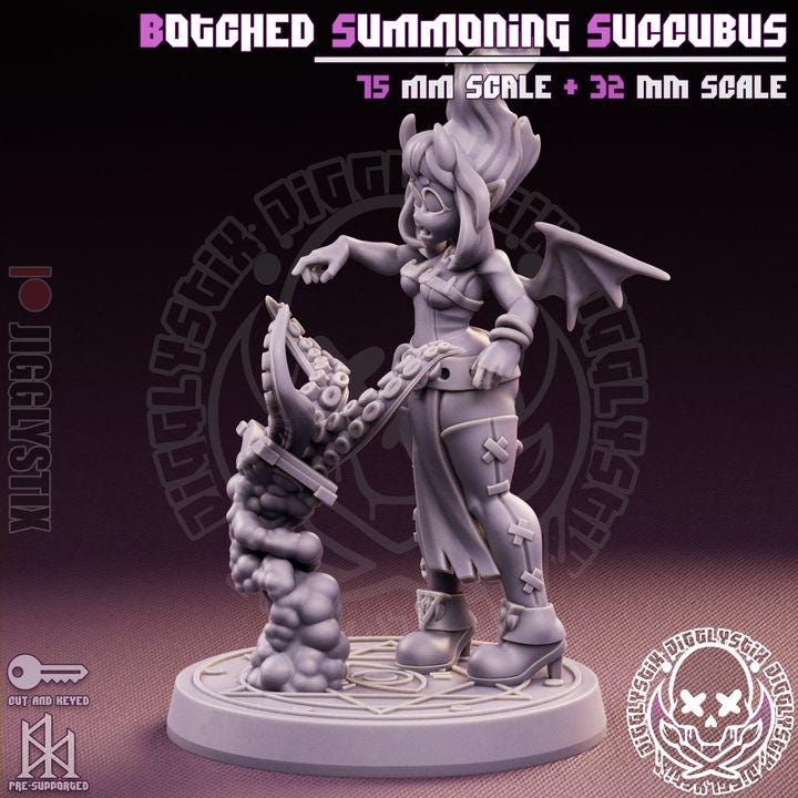 Botched Summoning Succubus by Jigglystix Pin Up Factory Miniatures