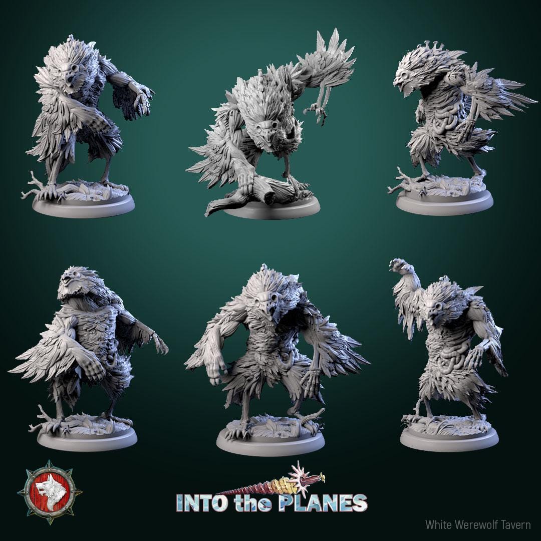 Zombie Owlbears from Into the Planes by White Werewolf Tavern Miniatures