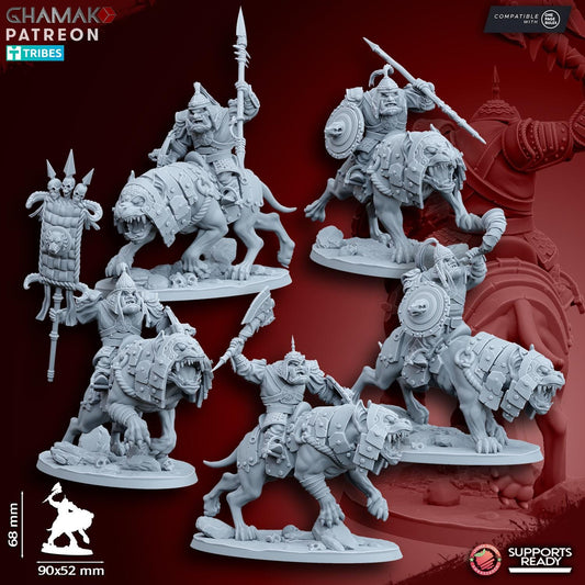 Big Grey orcs Warg riders by Ghamak Miniatures