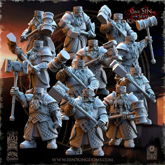 Dwarven Kingdoms Hammer Brotherhood Warriors by Beholder Miniatures