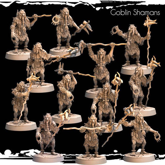 Goblin Shamans  - Army of Darkness: Greenskins by Monolith Arts Miniatures