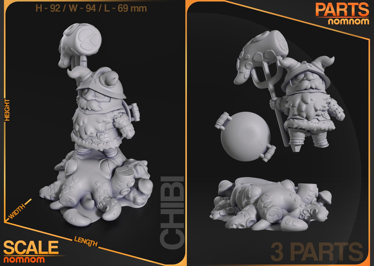 Chibi Dungeon Meshi Statue Model Kit by Nom Nom Figures