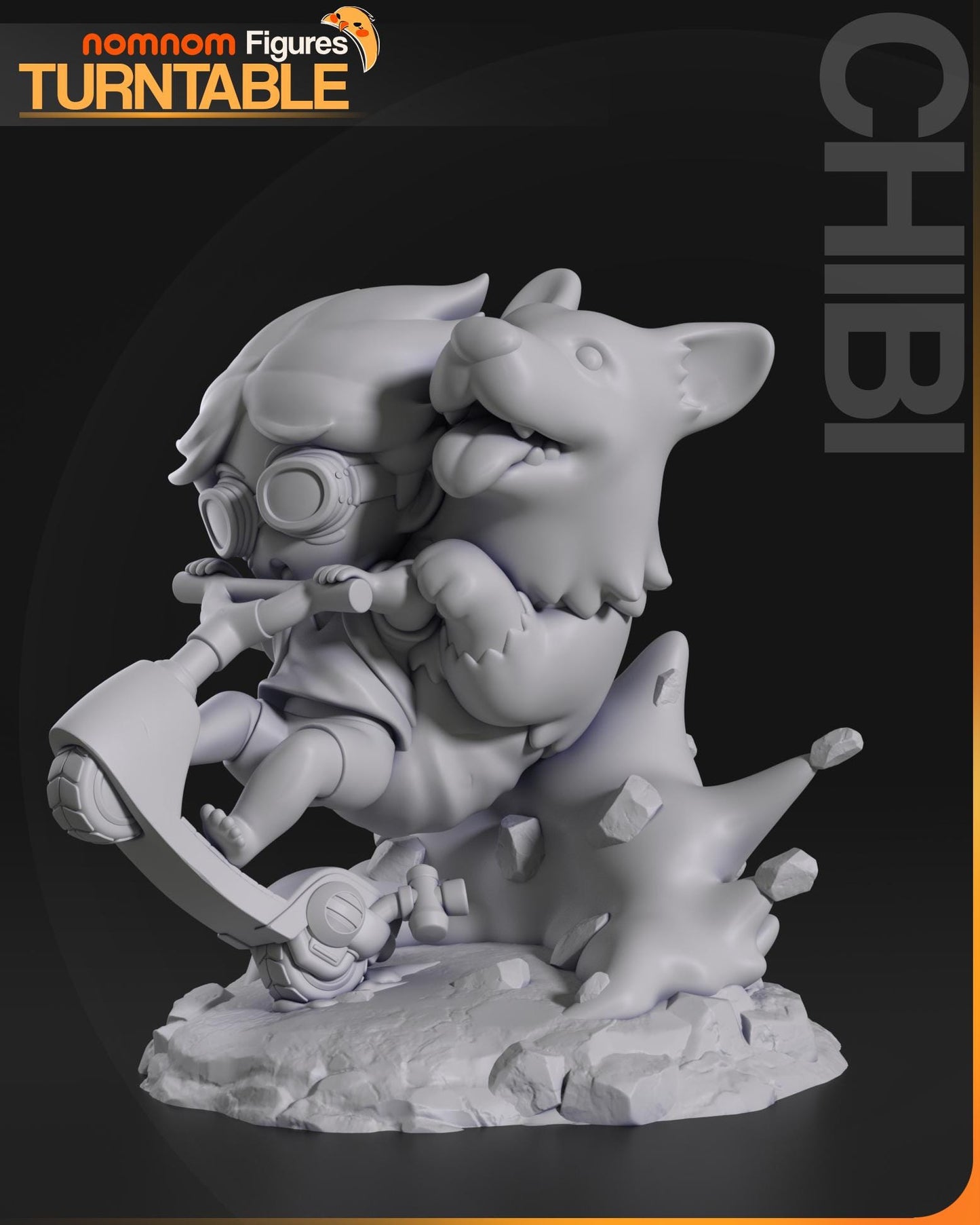 Chibi Edward & Ein Statue Model Kit by Nom Nom Figures