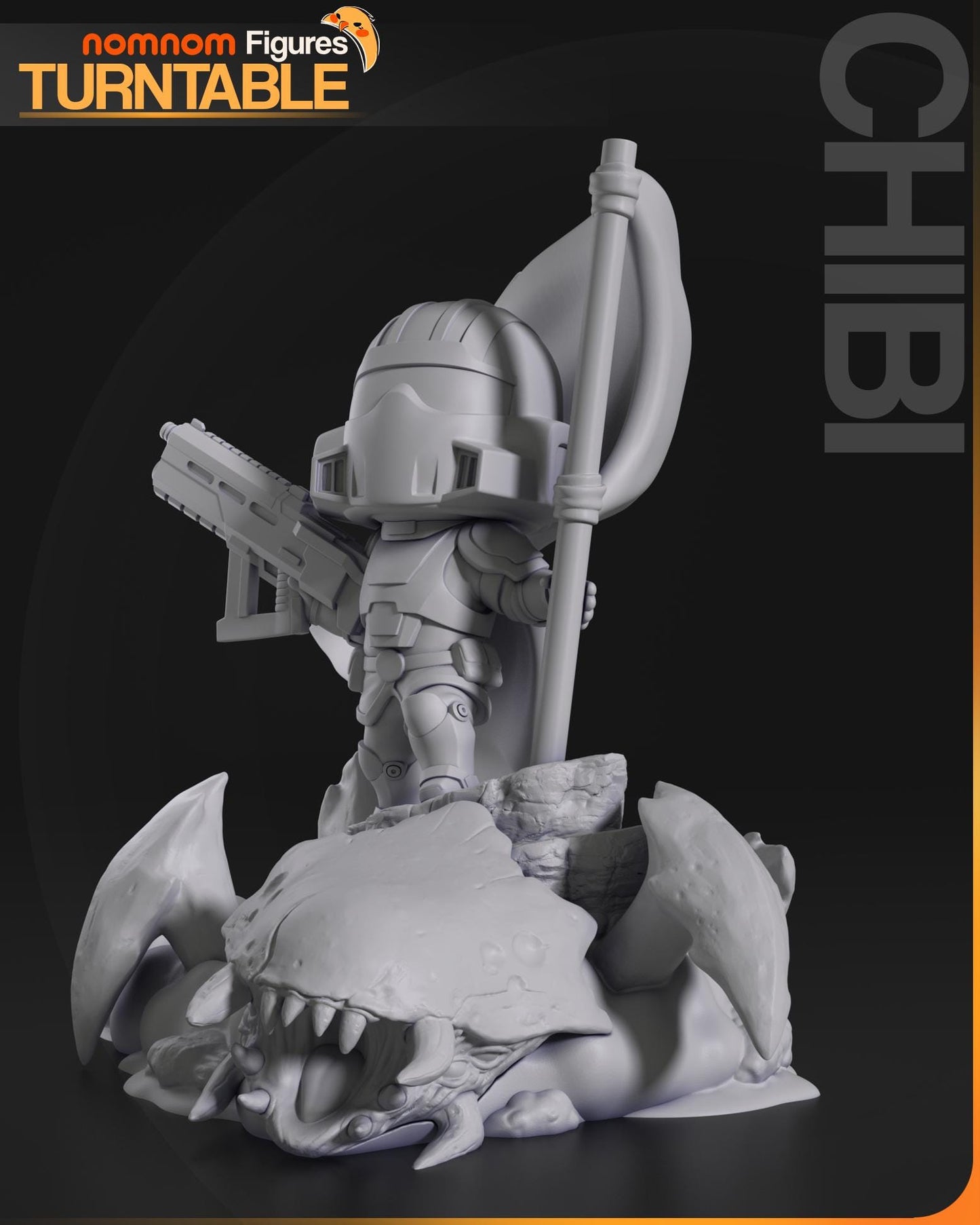 Chibi Helldiver Statue Model Kit by Nom Nom Figures