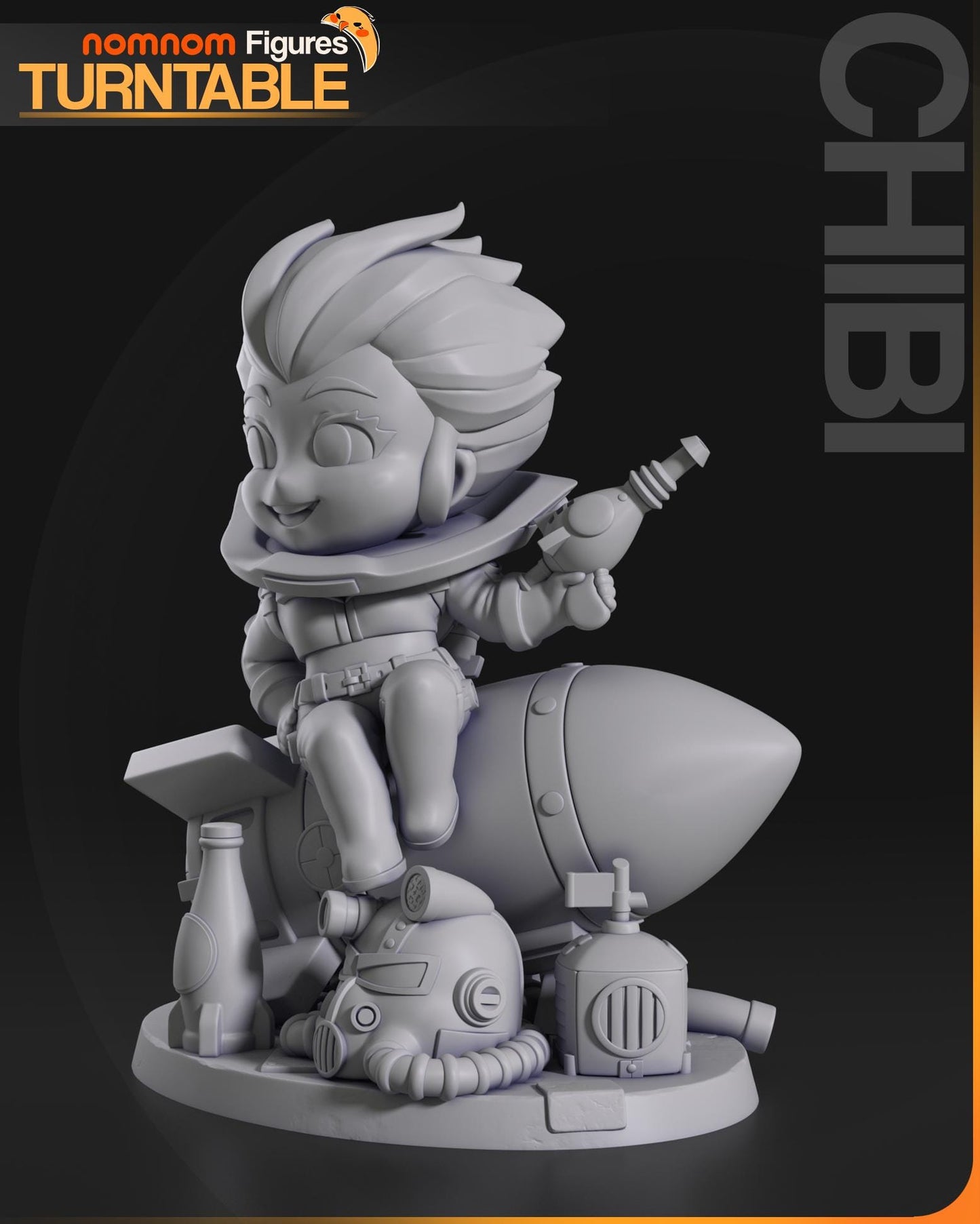 Chibi Nuka Girl Statue Model Kit by Nom Nom Figures