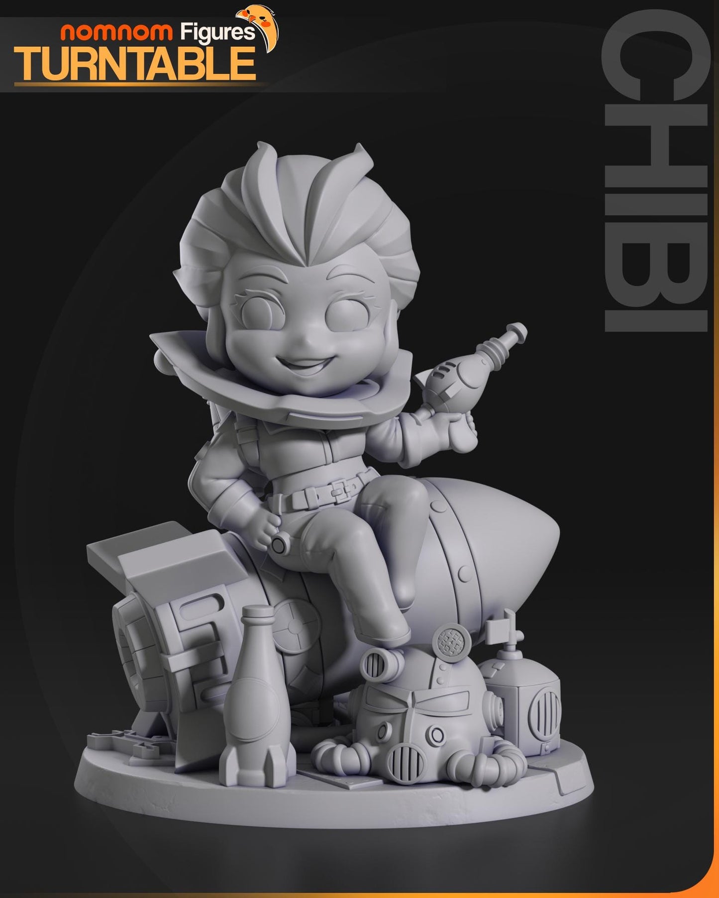 Chibi Nuka Girl Statue Model Kit by Nom Nom Figures