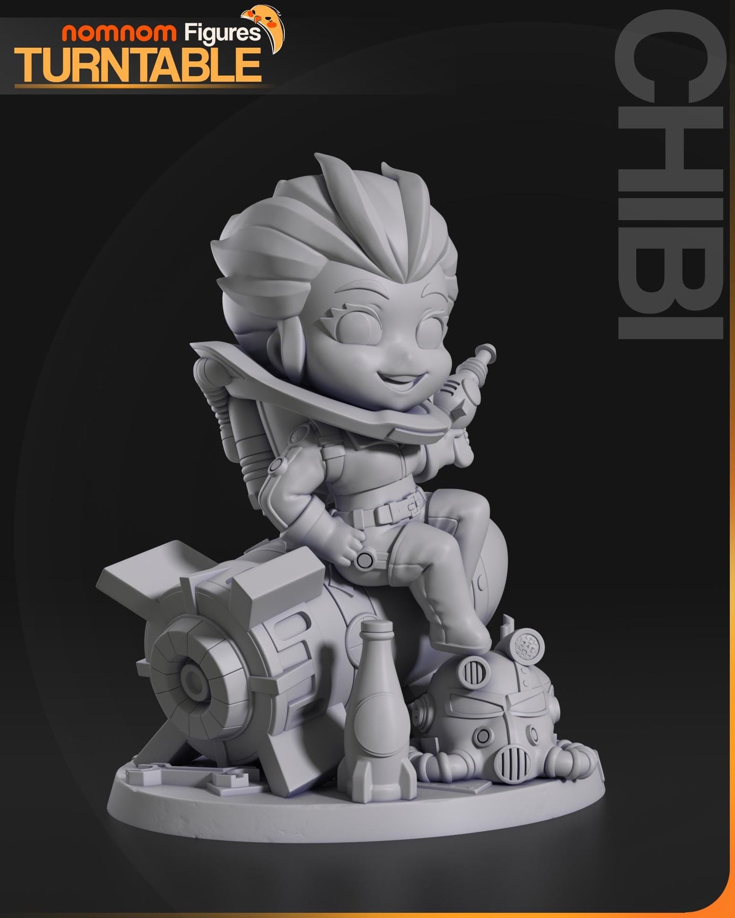 Chibi Nuka Girl Statue Model Kit by Nom Nom Figures