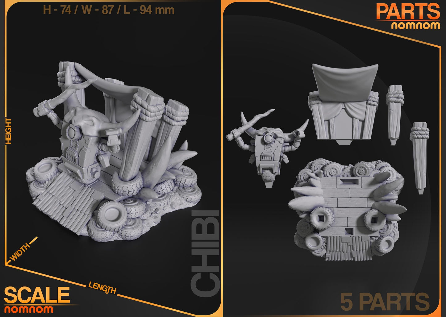 Chibi Claptrap Statue Model Kit by Nom Nom Figures